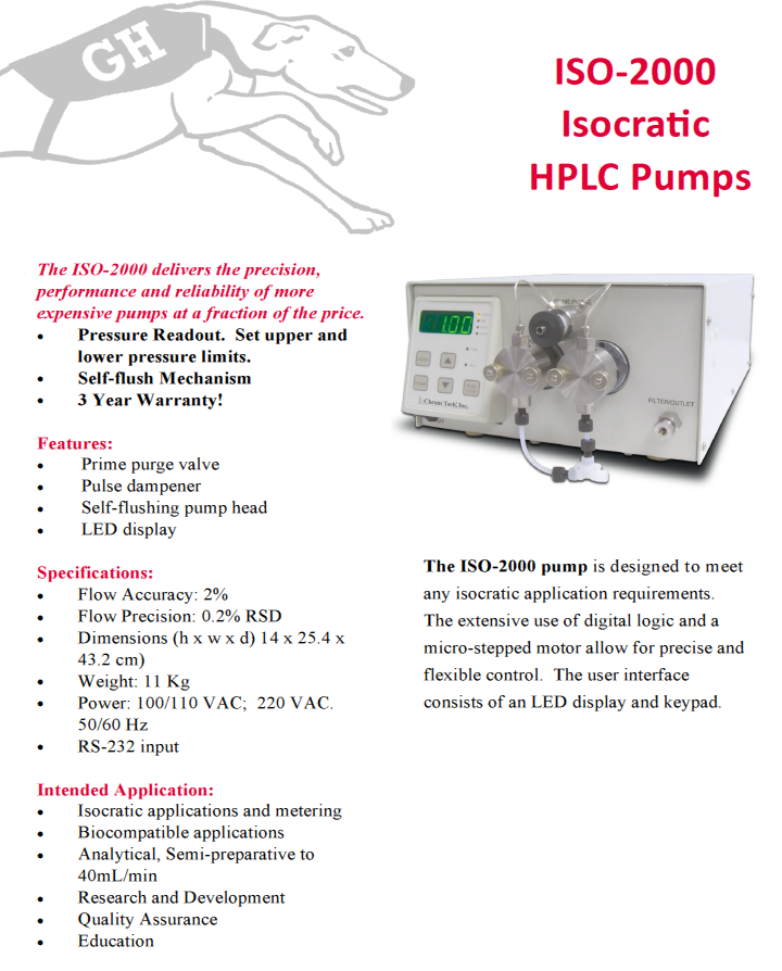 ISO - 2000 Isocratic HPLC Pump