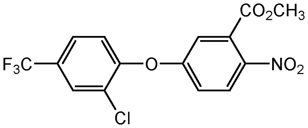 Picture of Acifluorfen methyl ester ; 5-[2-Chloro-4-(trifluoromethyl) phenoxy]-2-nitrobenzoic acid met; Blazer methyl ester; PS-1111; F2224; PS-1111