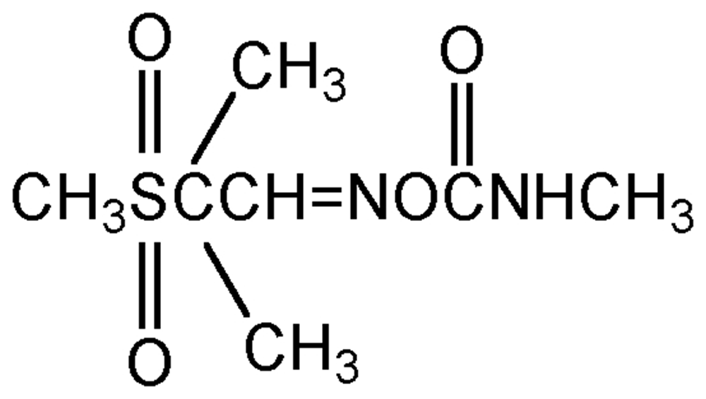 Picture of Aldoxycarb ; 2-Methyl-2-(methylsulfonyl)propanalO[(methylamino) carbonyl]oxim; Standak®; Aldicarb sulfone; PS-1055; F2003
