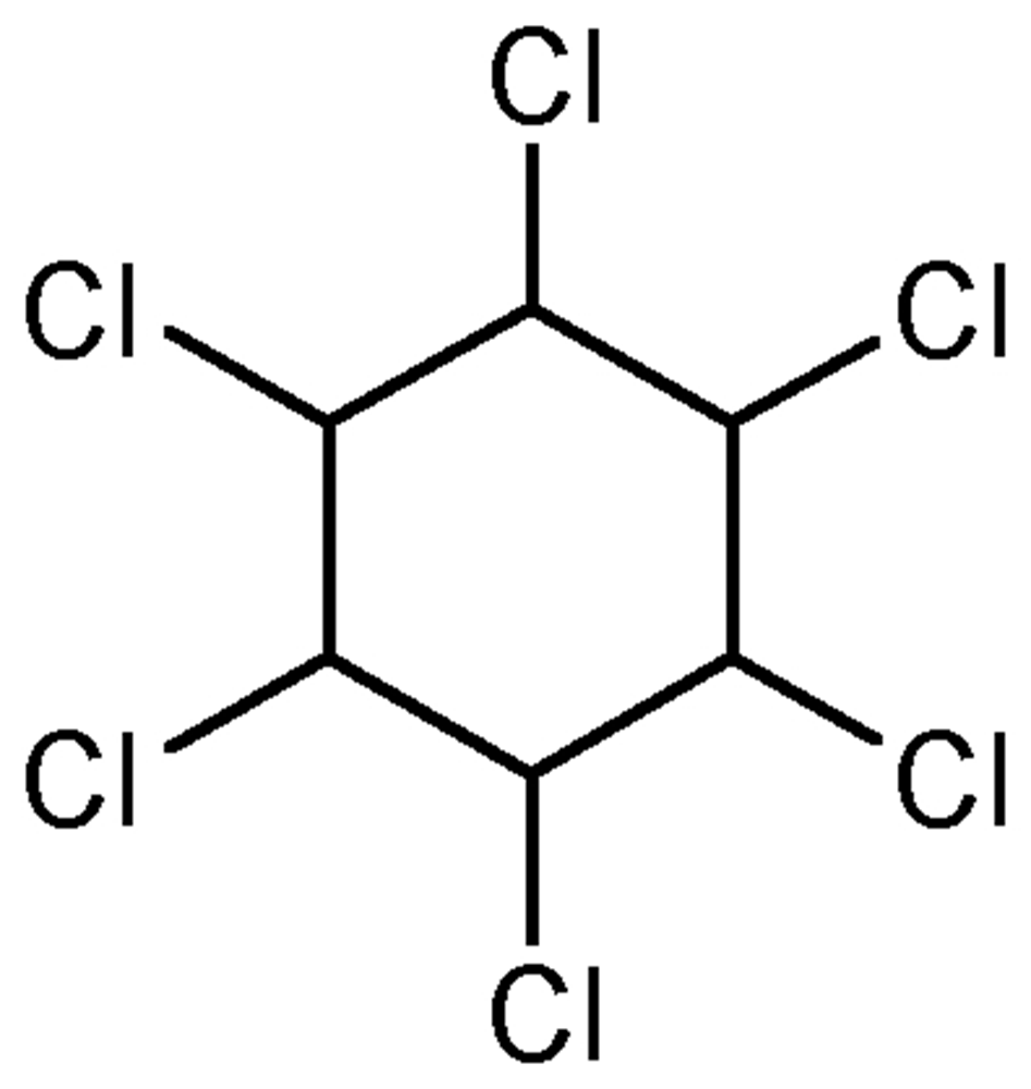 Picture of BHC beta isomer ; 1.2.3.4.5.6-Hexachlorocyclohexane[b-isomer]; b-BHC; beta-Benzenehexachloride; beta-BHC; beta-Hexachlorocyclohexane; beta-HCH; PS-691; F103
