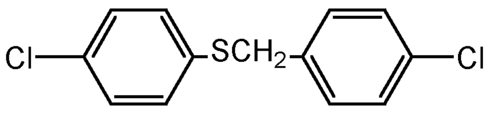 Picture of Chlorbenside ; p-Chlorobenzyl-p-chlorophenyl sulfide; Chloroparacide®; Mitox®; Chlorsulphacide®; PS-853
