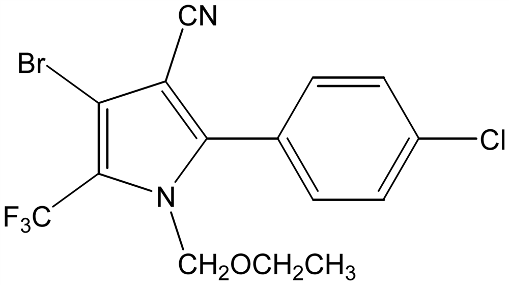 Picture of Chlorfenapyr ; 4-Bromo-2-(4-chlorophenyl)-1-ethoxymethyl-5-trifluoromethylpyrro; PS-2171
