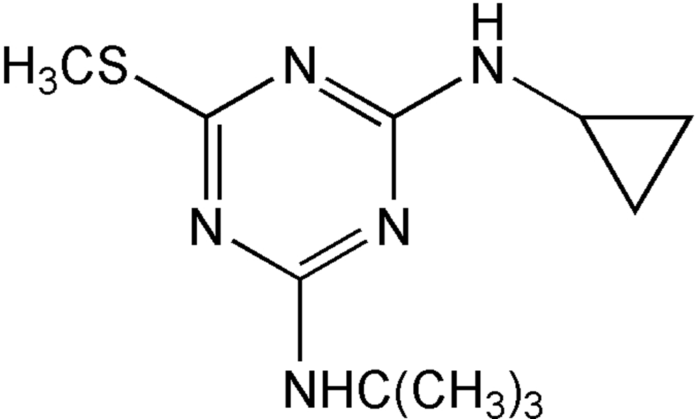 Picture of Cybutryne ; Irgarol®; Fintryne®; N-Cyclopropyl-NÃ¢â¬â¢-(1;1-dimethylethyl)-6-(methylthio)-1;3;5-Tria; PS-2279