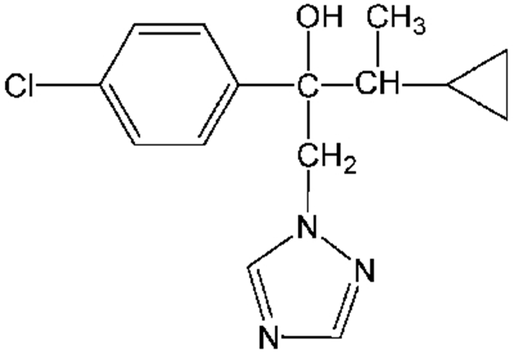 Picture of Cyproconazole ; Sentinel®; Alto®; Atemi®; (2RS;3RS;2RS;3SR)-2-(4-Chlorophenyl)-3-cyclopropyl-1-(1H-1;2;4-t; PS-2130
