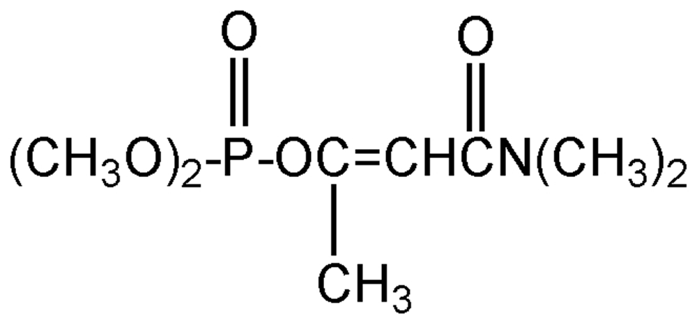 Picture of Dicrotophos ; Carbicron; Ektafos®; (E)-2-Dimethylcarbamoyl-1-methylvinyldimethyl phosphate; PS-602; F2104