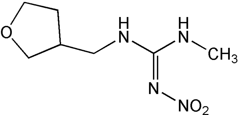 Picture of Dinotefuran ; (RS)-1-methyl-2-nitro-3-(tetrahydro-3-furylmethyl)guanidine; PS-2295