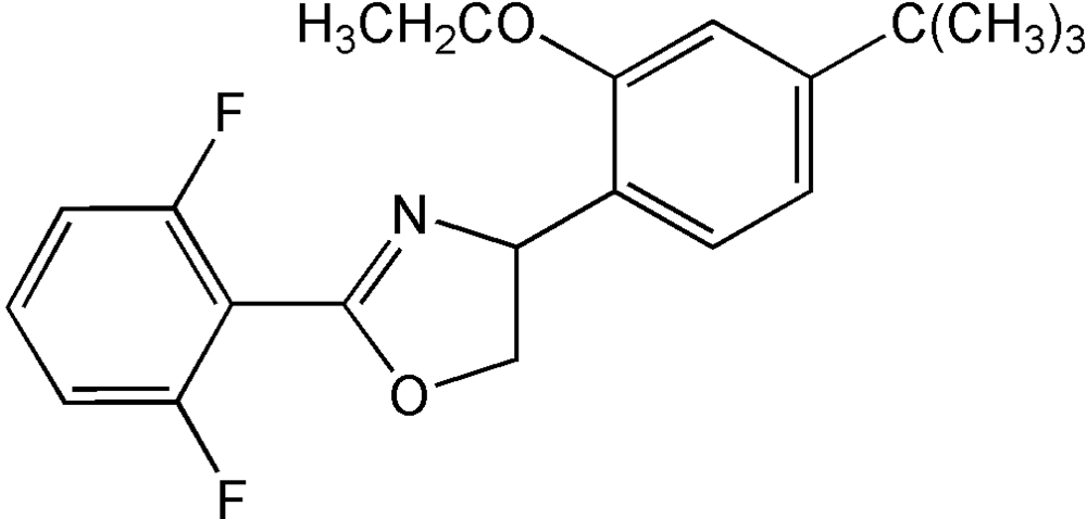 Picture of Etoxazole ; (RS)-5-tert-Butyl-2-[2-(2;6-difluorophenyl)-4;5-dihydro-1;3-oxaz; PS-2257