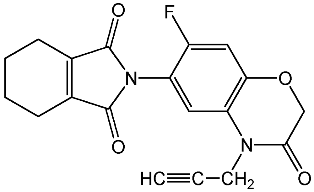 Picture of Flumioxazin ; Flumyzin®; Pledge®; Sumisoya®; Vulcan®; PS-2245