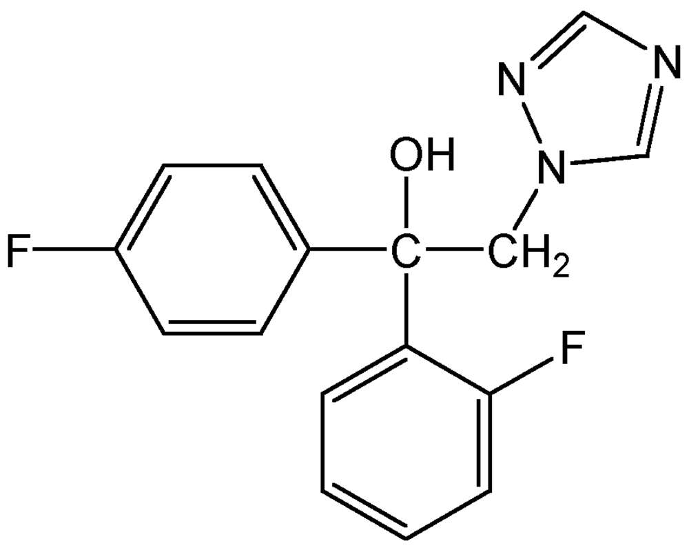 Picture of Flutriafol ; Armour®; Impact®; Vaspact®; Alpha-(2-Fluorophenyl)-alpha-(4-fluorophenyl)-1H-1;2;4-triazole-; PS-2177