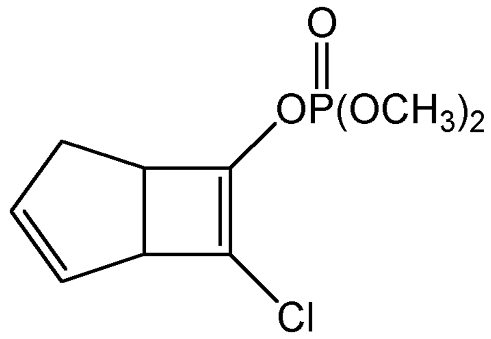 Picture of Heptenophos ; Heptenofos; Hostaquick®; Hostavik®; Ragadan®; 7-Chlorobicyclo(3.2.0)hepta-2;6-dien-6-yl dimethyl phosphate; PS2225