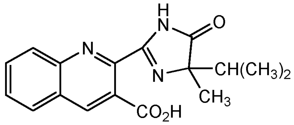 Picture of Imazaquin ; Scepter®; ()-2-[4;5-Dihydro-4-methyl-4-(1-methylethyl)-5-oxo-1Himidazol; PS-2053