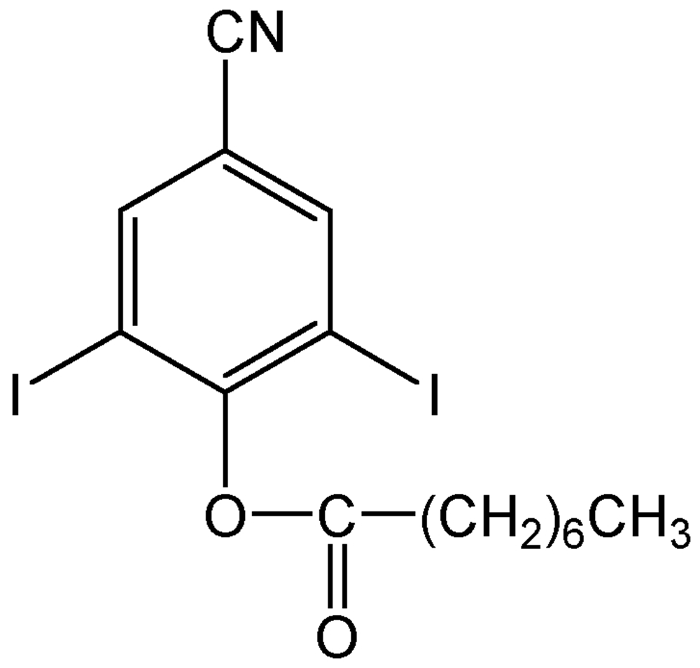 Picture of Ioxynil octanoate ; 4-Cyano-2;6-di-iodophenyl octanoate; PS-2250