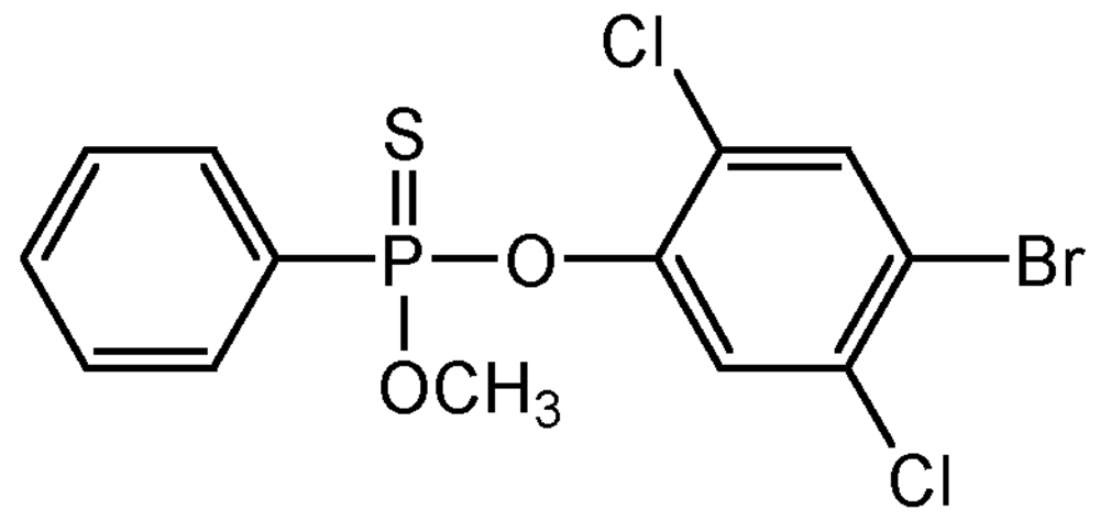 Picture of Leptophos ; O-(4-Bromo-2.5-dichlorophenyl)-O-methylphenyl phosphonothioate; Phosvel®; Abar®; Lepton®; PS-677; F2117