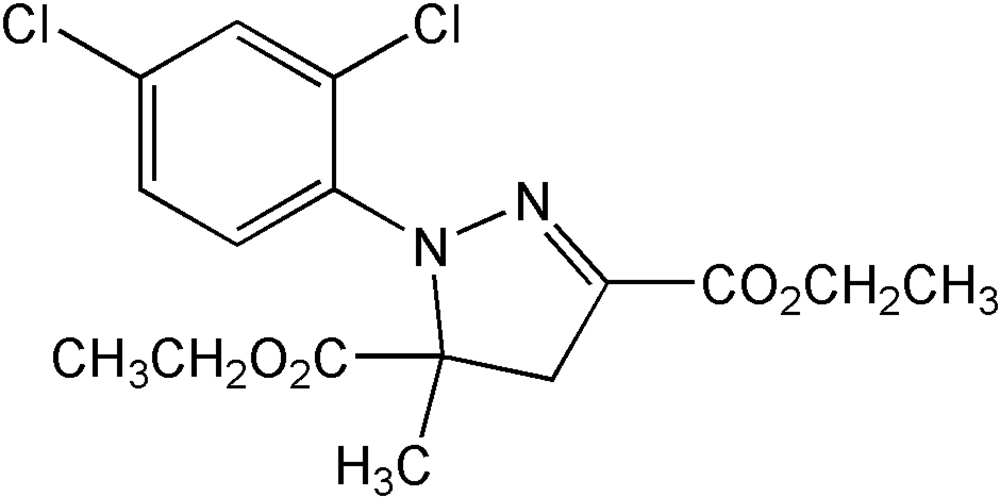 Picture of Mefenpyr-diethyl ; Diethyl (RS)-1-(2;4-dichlorophenyl)-5-methyl-2-pyrazoline-3;5-di; PS-2287