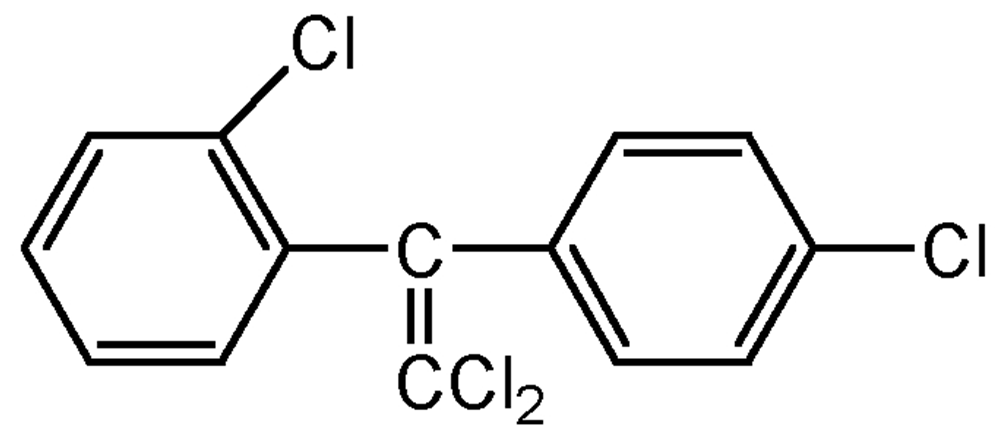 Picture of o.p'-DDE ; 1.1-Dichloro-2-(o-chlorophenyl)-2-(p-chlorophenyl)ethane; PS-695; F2306