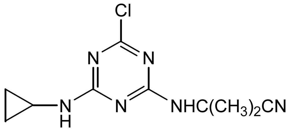 Picture of Procyazine ; 2-[[-4-Chloro-6-(cyclopropylamino)-1.3.5-triazin-2-yl]-amino]-2-; Cycle®; PS-402