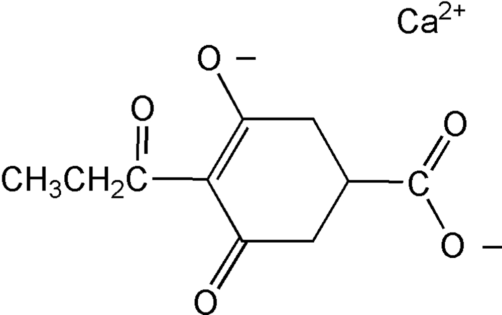 Picture of Prohexadione-Calcium ; Viviful®; Apogee®; Baseline®; Calcium 3-oxido-5-oxo-4-propionylcyclohex-3-enecarboxylate; PS-2226
