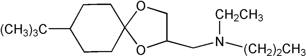 Picture of Spiroxamine ; 8-tert-Butyl-1;4-dioxaspiro[4.5]decan-2 ylmethyl(ethyl)(propyl)a; PS-2293