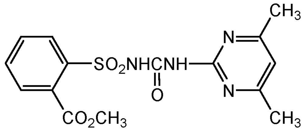 Picture of Sulfometuron methyl ; Methyl 2(((((4.6-dimethyl-2-; Oust Weed Killer®; PS-1074