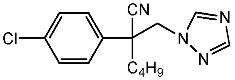 Picture of Systhane; a;n-Butyl-a-(4-chlorophenyl)-1H-1;2;4-triazole-1-propanenitrile; Myclobutanil; PS-2006