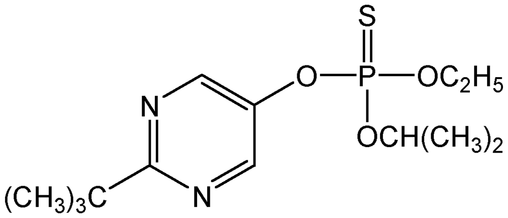 Picture of Tebupirimfos ; BAY-MAT 7484®; O-(2-(1;1-Dimethylethyl)-5-pyrimidinyl) O-ethyl O-(1-methylethyl; Phostebupirim; PS-2192
