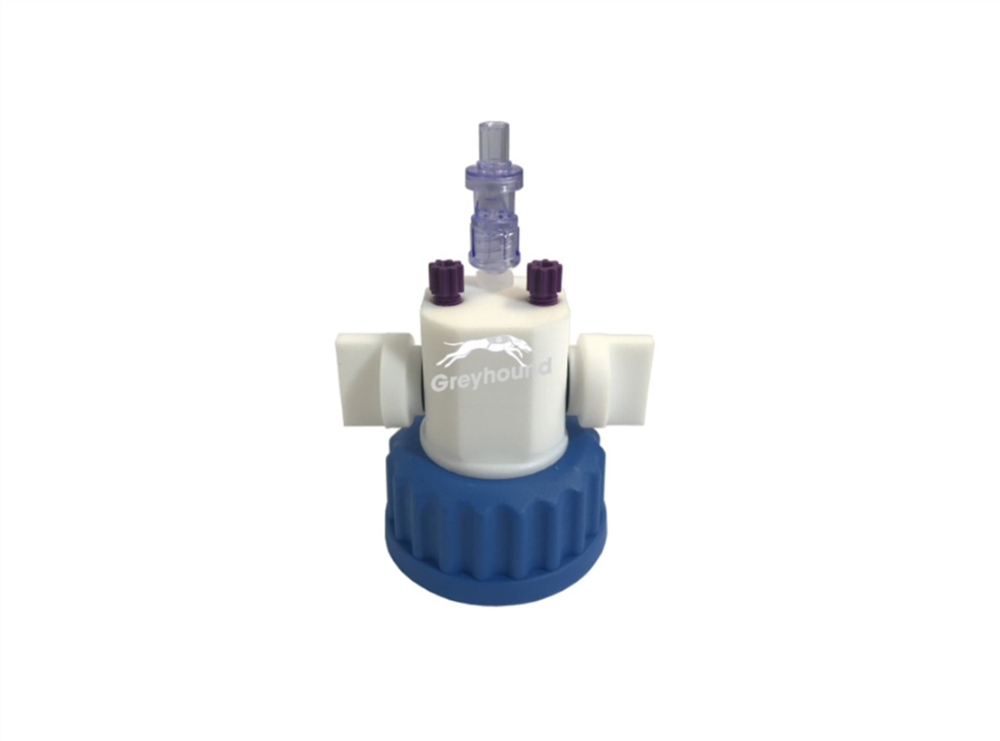 Picture of Smart Healthy Cap GL45, 2 Universal connectors (1/8" to 1/16") with shut-off and 1 air check valve