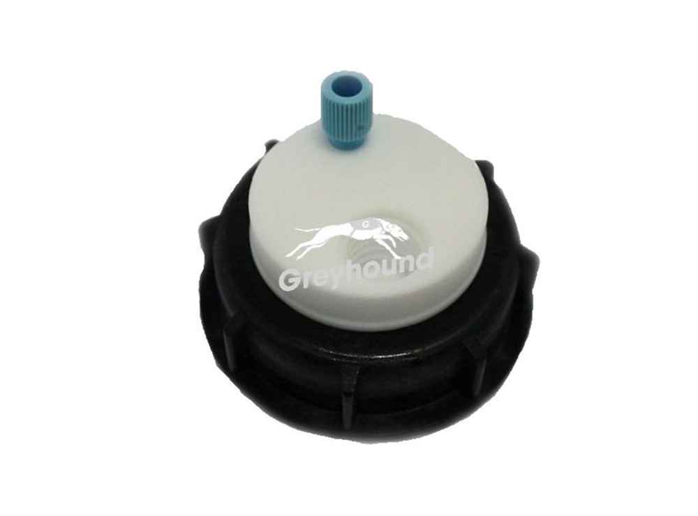 Picture of Smart Waste Cap S55 with 1 Universal connector (1/8" to 1/16") and 1 charcoal cartridge filter port