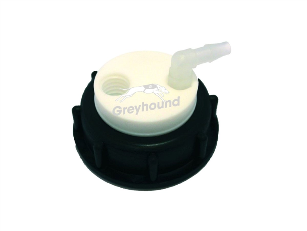 Picture of Smart Waste Cap S60 with 1 barbed tube fitting (6-9 mm) and 1 charcoal cartridge filter port