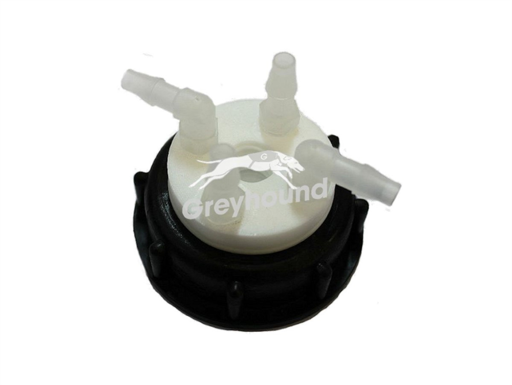 Picture of Smart Waste Cap S60 with 4 barbed tube fittings (6-9 mm) and 1 charcoal cartridge filter port
