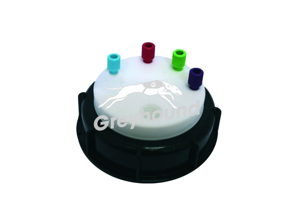 Picture of Smart Waste Cap S90 with 4 Universal connectors (1/8" to 1/16") and 1 charcoal cartridge filter port