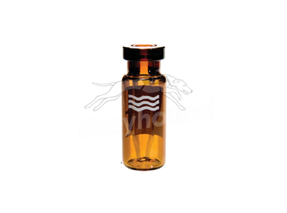 300µL Crimp Top Fixed Insert Vial,  Amber Glass with Write-on Patch (Micro+)