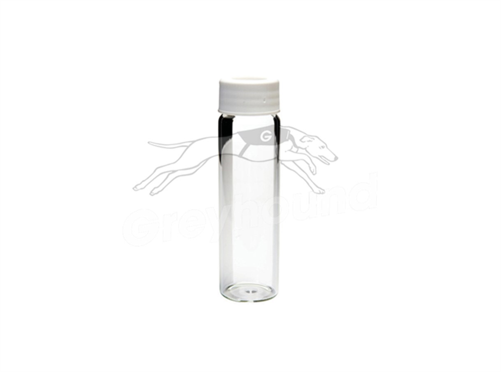 Picture of 12mL Screw Top Storage Vial and Cap Combination Pack - Clear Glass with 15mm Solid cap and Silicone/PTFE Liner