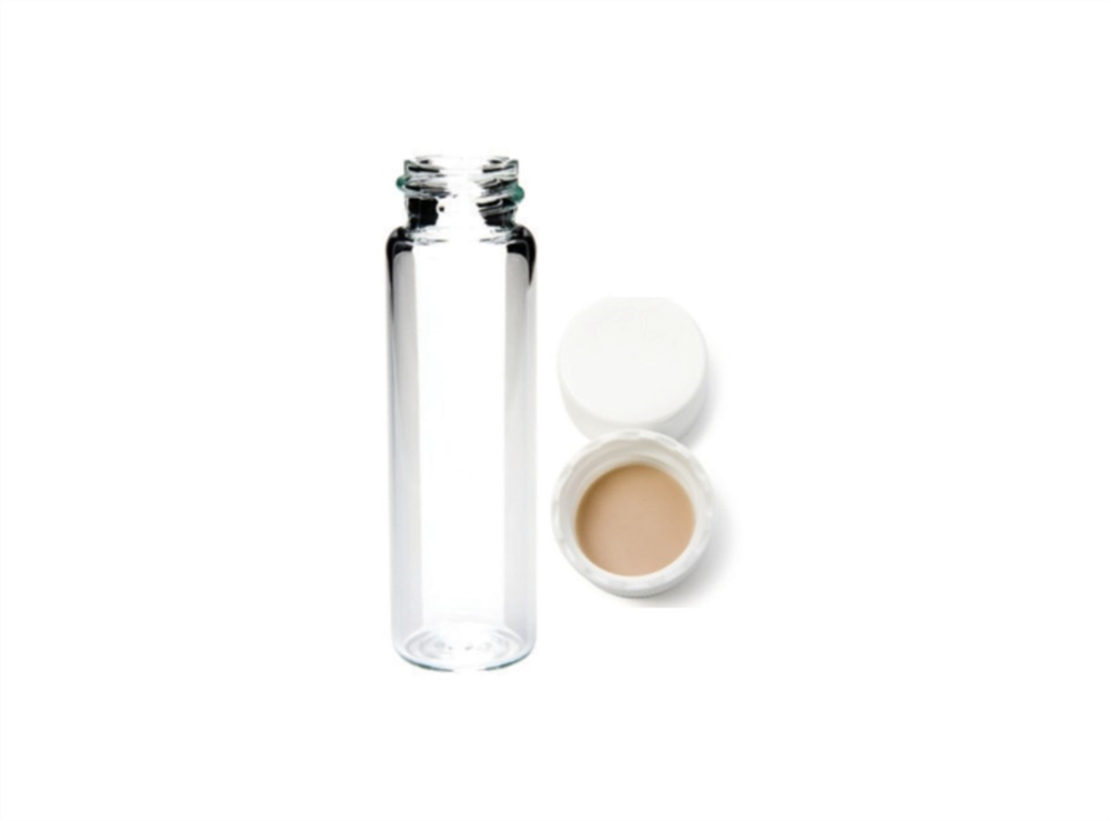 Picture of 16mL Screw Top Storage Vial and Cap Combination Pack - Clear Glass with 18mm Solid cap with PTFE/Foam Urethane Liner