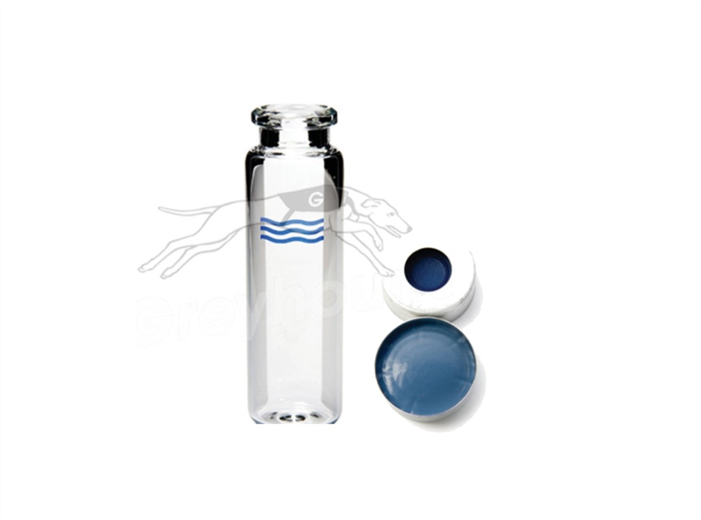 Picture of 20mL Crimp Top Headspace Vial and Cap Combination Pack - Clear Glass with 20mm Open Crimp Cap and Silicone/PTFE Liner