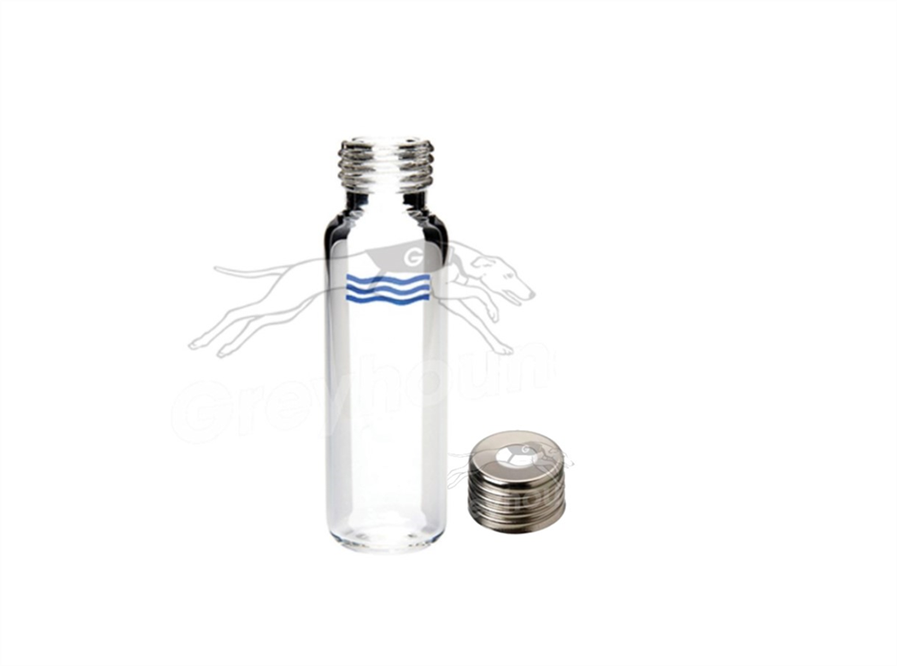 Picture of 20mL Screw Top Headspace Vial and Cap Combination Pack - Clear Glass with 18mm Magnetic Screw cap with Prefitted Silicone/PTFE Liner