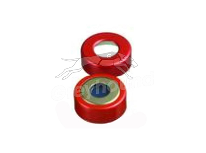 20mm Crimp Cap, Magnetic Two Part Tin Plate & Red Aluminium, with Chlorobutyl/PTFE Liner