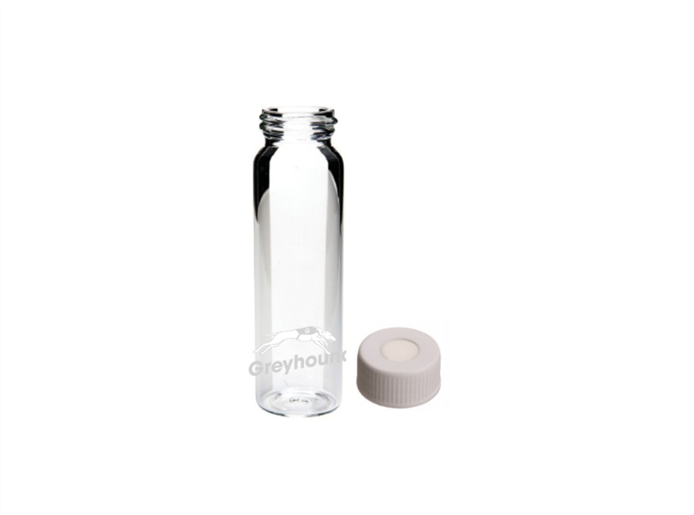 Picture of 40mL Screw Top EPA Vial and cap with Silicone/PTFE Seal - Amber Glass, Class 100