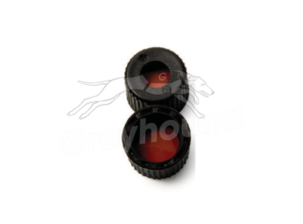 Picture of 8mm Open Top Screw Cap - Black, with Type 8 Rubber/PTFE Liner