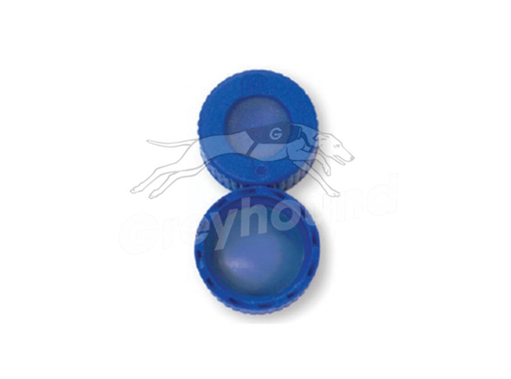 Picture of 9mm Open Top Screw Cap - Blue, with Silicone/PTFE Liner for ThermoFinnigan, 1mm thick