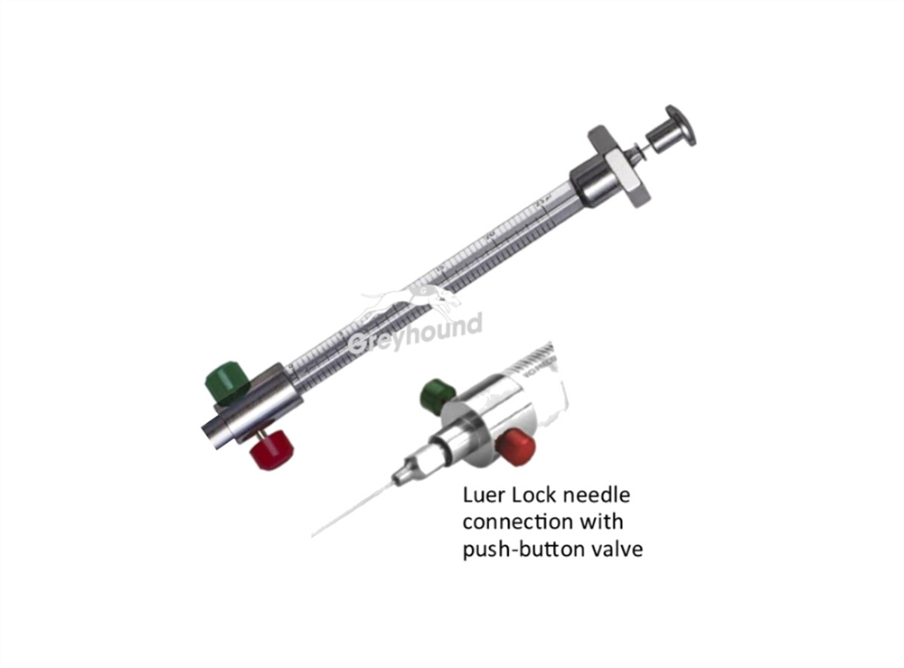 Picture of Series A-2, 25uL Syringe with Luer Lock needle and push-button valve