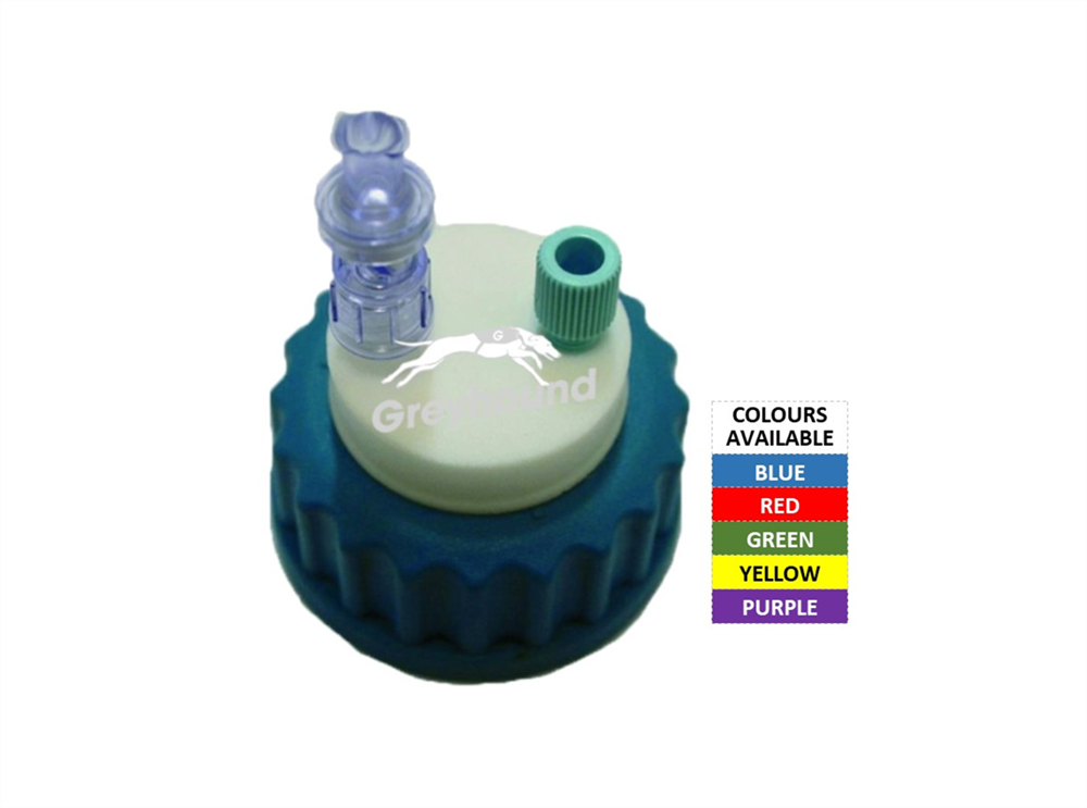 Picture of Smart Healthy Cap - Green,  GL45 with 1 Universal connector (1/8" to 1/16") and 1 air check valve