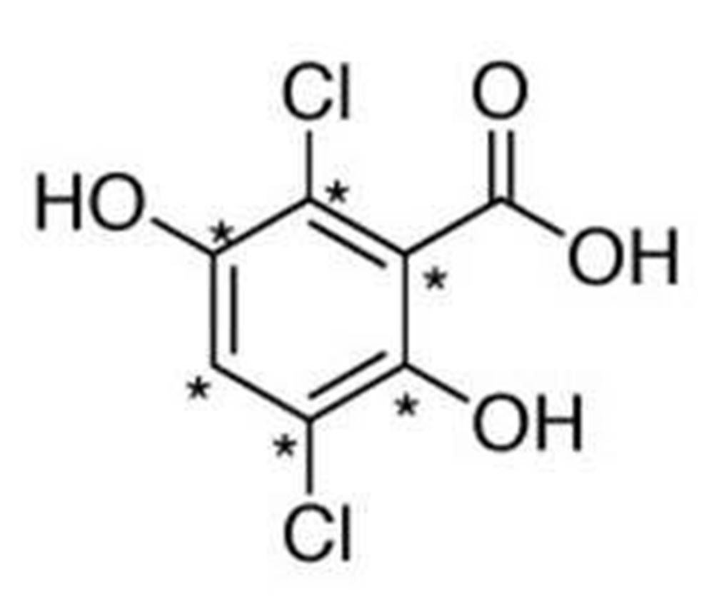 Picture of 3,6-Dichlorogentisic acid(13C6) Solution 100ug/ml in Methanol