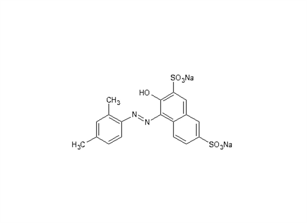 Picture of 2,4-xylidine-4-AZO-3-hydroxy-2,7-napthalenedisulfonic acid disodium salt 