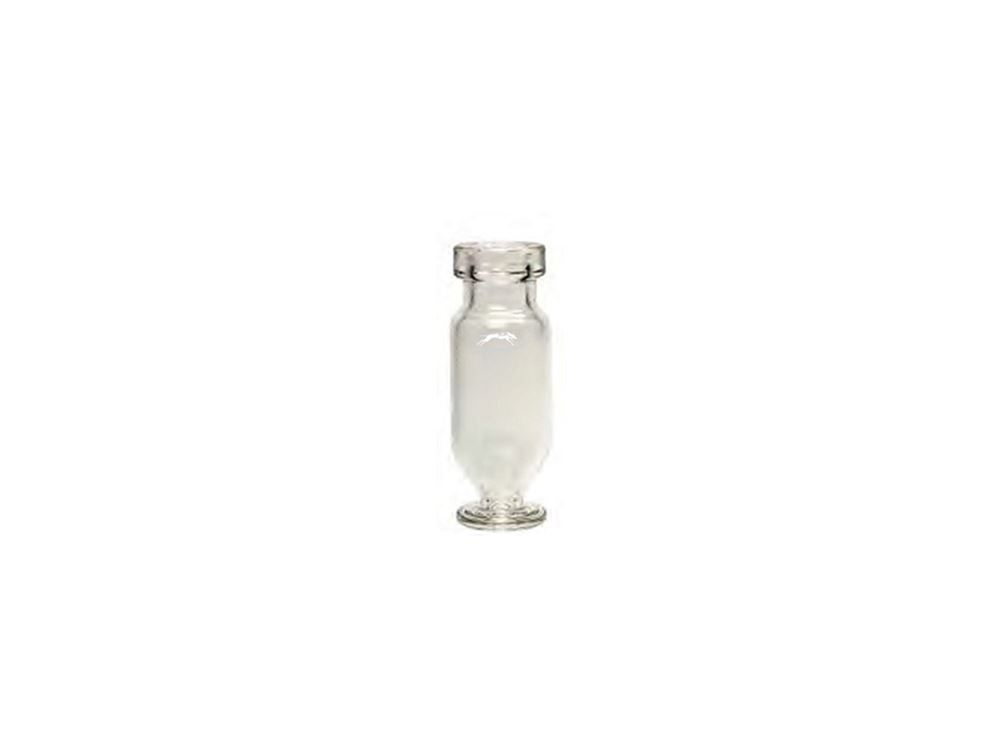 Picture of 1.1mL Crimp/Snap Top Wide Mouth V-Vial, Tapered Bottom with flat base, Clear Glass, 11mm Crimp/Snap Top