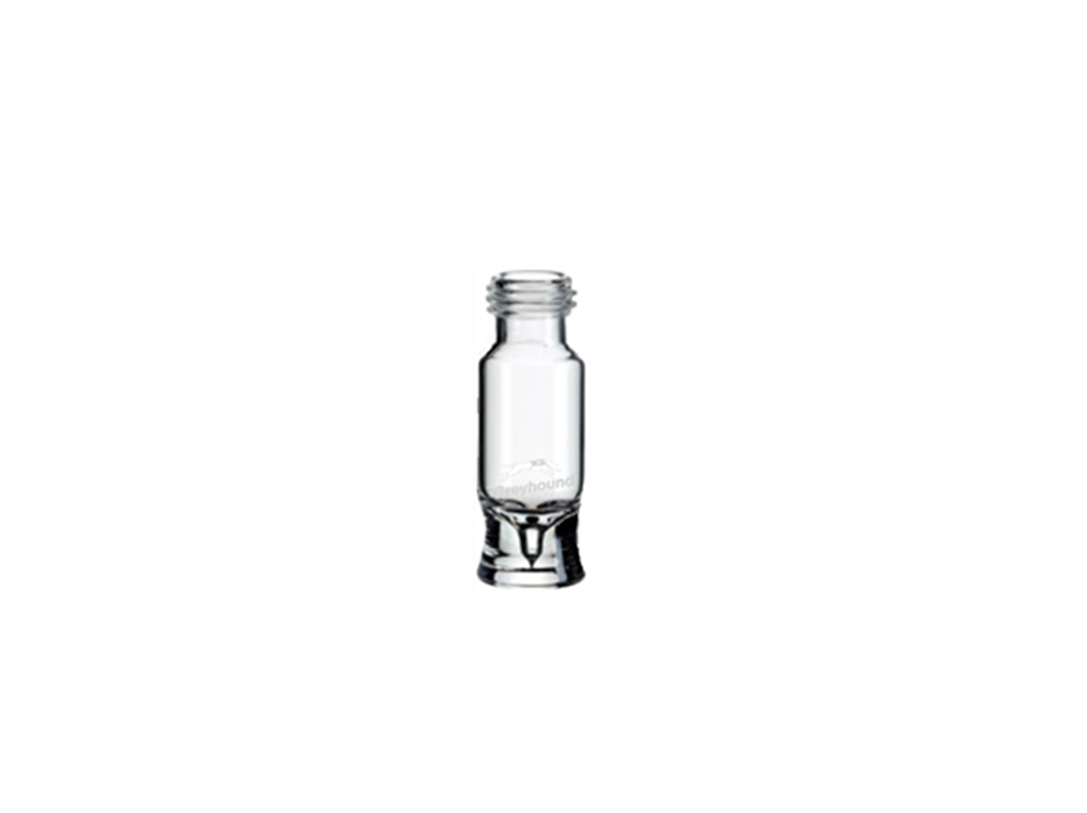Picture of 0.9mL Screw Top Wide Mouth Centre Draining Vial, Clear Glass, 9mm Thread